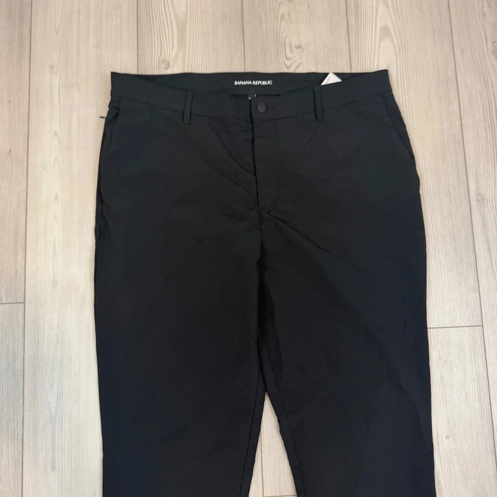 Banana Republic Mens Black Performance Chino Pants 38x30 Slim Straight